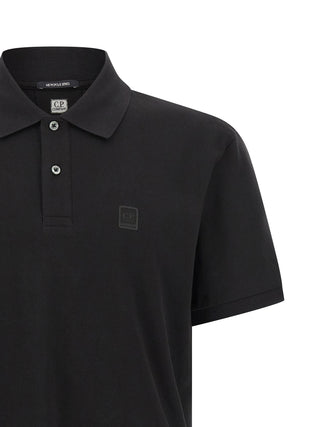 C.P. Company Black Cotton Polo Shirt