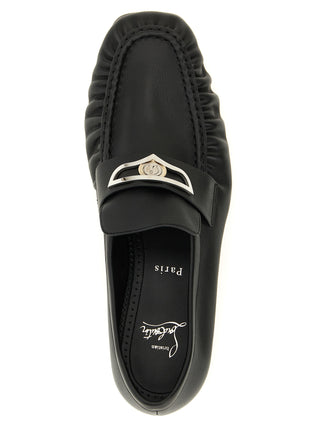 Christian Louboutin Black Calfskin Slip-On Loafers