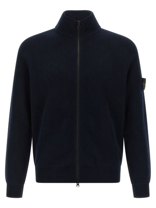 Stone Island Blue Cotton Cardigan