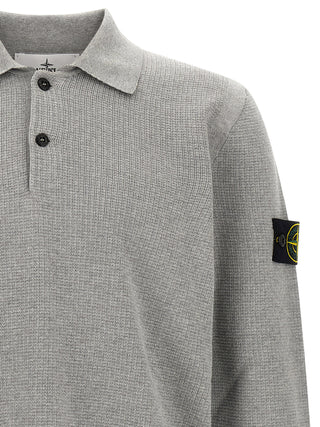 Stone Island Gray Cotton Polo Shirt