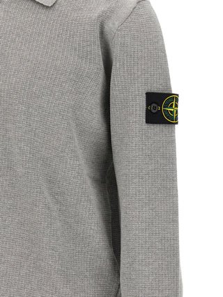 Stone Island Gray Cotton Polo Shirt