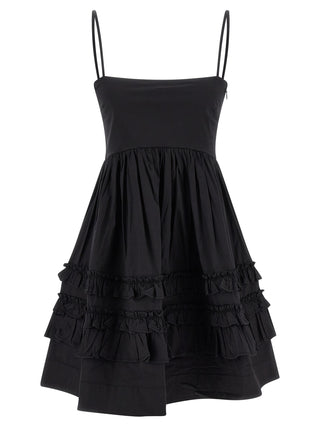 Ganni Black Cotton Short Dress