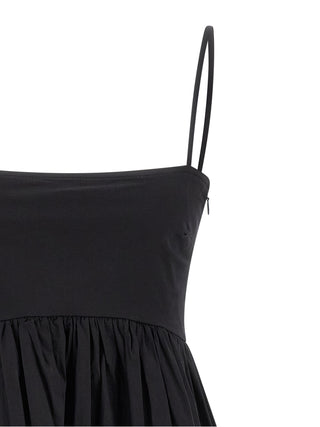 Ganni Black Cotton Short Dress