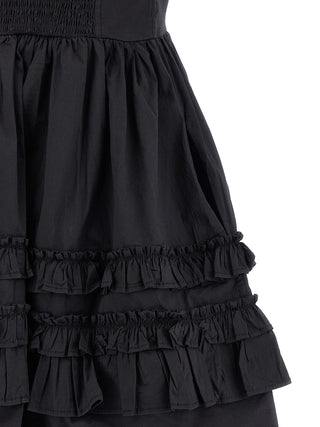 Ganni Black Cotton Short Dress