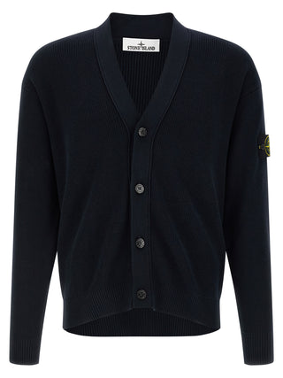 Stone Island Blue Cotton Cardigan