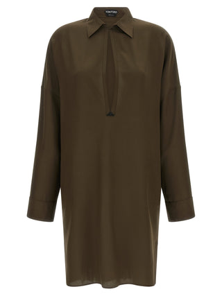 Tom Ford Bicolor Silk Midi Dress