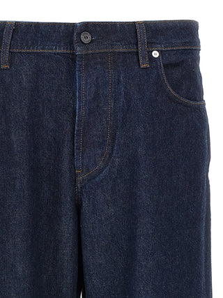 Stone Island Blue Cotton Relaxed Fit Jeans