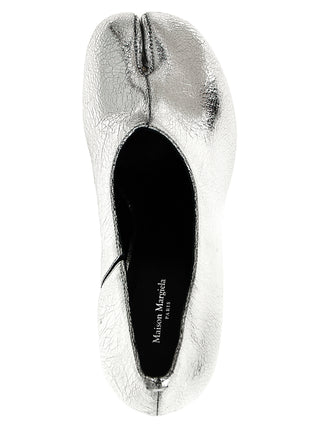 Maison Margiela Silver Calfskin Mid Heel Pumps