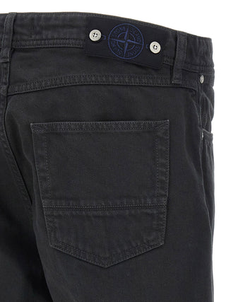 Stone Island Black Cotton Straight-Leg Jeans
