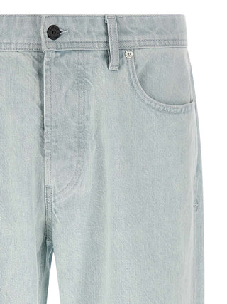 Stone Island Blue Cotton Straight-Leg Jeans