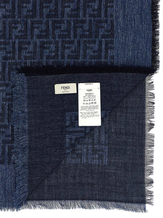 Fendi Blue Cotton Scarf