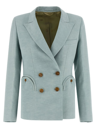 Blazé Milano Blue Silk Blazer
