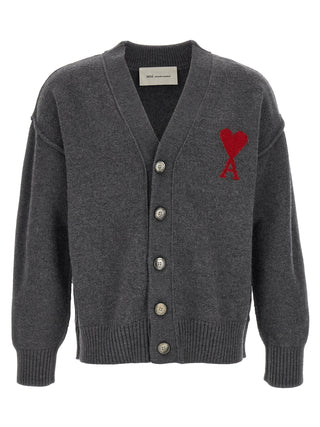 Ami Paris Gray Wool Cardigan