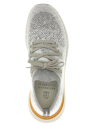 Brunello Cucinelli Gray Cotton Athletic Sneakers