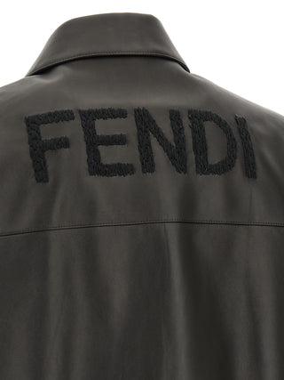Fendi Black Lamb Leather Leather Jacket