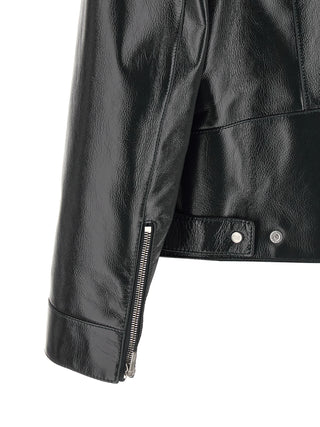 Fendi Blue Lamb Leather Leather Jacket