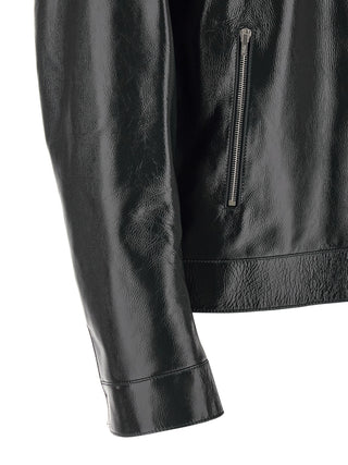Fendi Blue Lamb Leather Leather Jacket