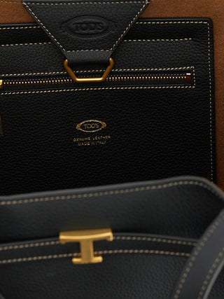 Tod's Black Calfskin Tote Bag