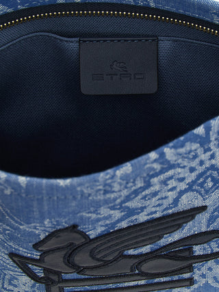 Etro Blue Cotton Clutch Bag