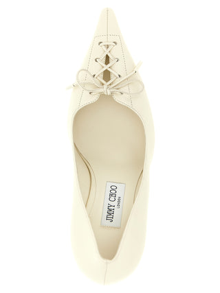 Jimmy Choo White Leather High Heel Pumps