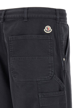 Moncler Blue Cotton Cargo Pants