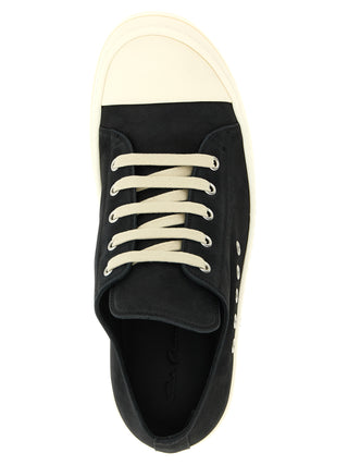 Rick Owens Black Calfskin Low Top Sneakers