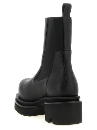 Rick Owens Black Goatskin Ankle Boots