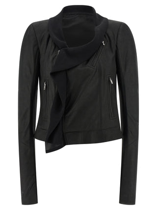 Rick Owens Black Lamb Leather Leather Jacket