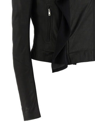 Rick Owens Black Lamb Leather Leather Jacket