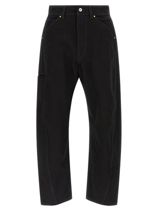 Lemaire Black Cotton Relaxed Fit Jeans