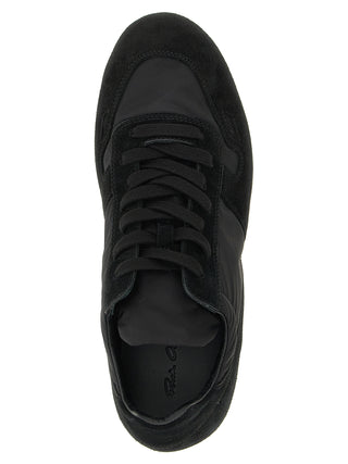 Rick Owens Black Calfskin Athletic Sneakers