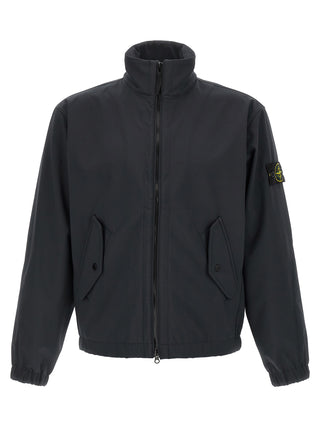 Stone Island Blue Polyester Shell Jacket