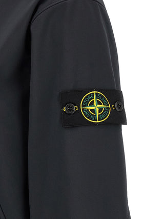 Stone Island Blue Polyester Shell Jacket