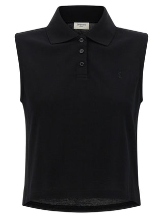 Saint Laurent Black Cotton Polo Shirt