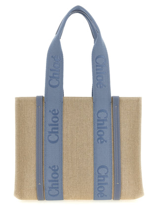 Chloé Blue Linen Tote Bag