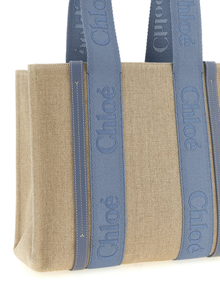 Chloé Blue Linen Tote Bag