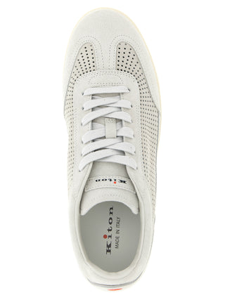 Kiton Gray Calfskin Low Top Sneakers