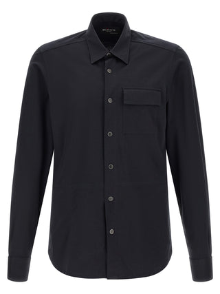 Kiton Blue Cotton Blouse