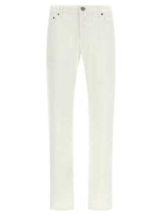 Jacob Cohen White Cotton Straight-Leg Jeans