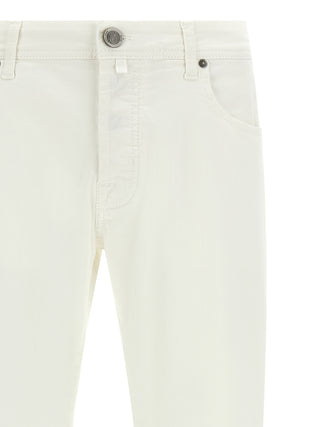 Jacob Cohen White Cotton Straight-Leg Jeans