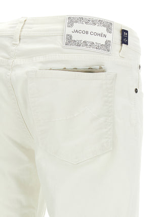 Jacob Cohen White Cotton Straight-Leg Jeans