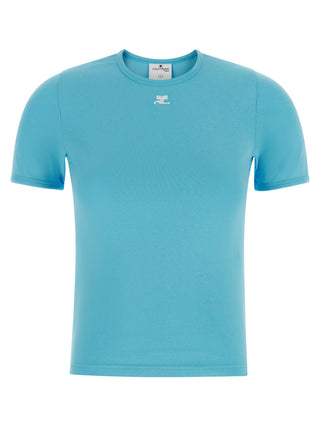 Courrèges Blue Cotton T-Shirt