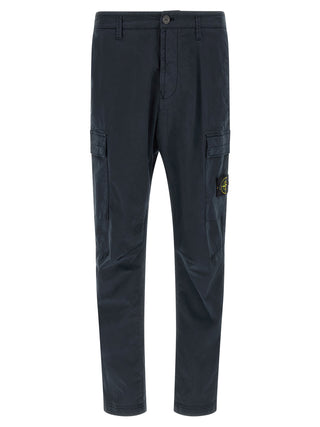 Stone Island Blue Cotton Cargo Pants