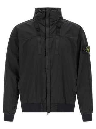 Stone Island Black Polyamide Bomber
