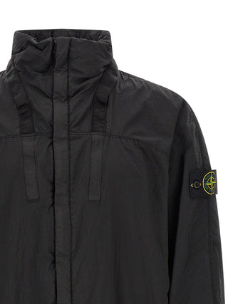 Stone Island Black Polyamide Bomber