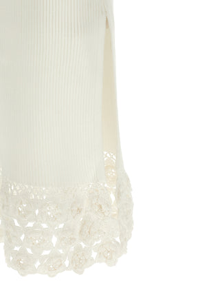 Ganni White Organic Cotton Long Dress