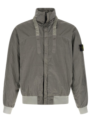 Stone Island Gray Polyamide Bomber