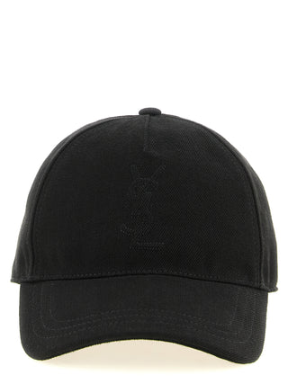 Saint Laurent Black Cotton Cap (Baseball Hat)