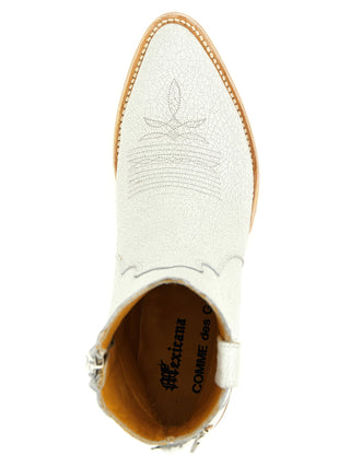Comme Des Garçons White Cowhide Chelsea Boots