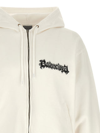 Balenciaga White Cotton Sweatshirt